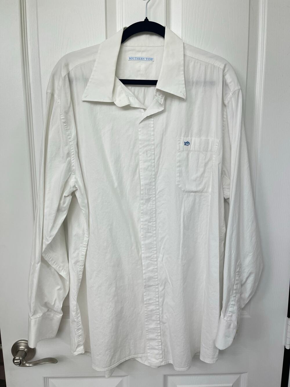 Southern Tide XXL white long sleeve button down men's cotton professional shirt
